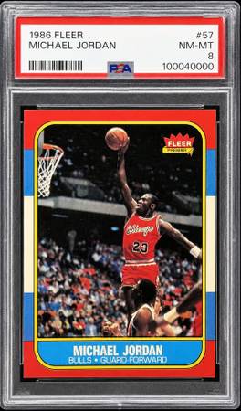 Michael Jordan 1986-87 Fleer #57 Rookie Card PSA 8 1