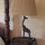 Rare handmade wood giraffe lamp with brass rod for shade 2 thumbnail