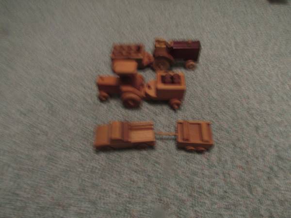 3 collectable multiple piece wood toys 1