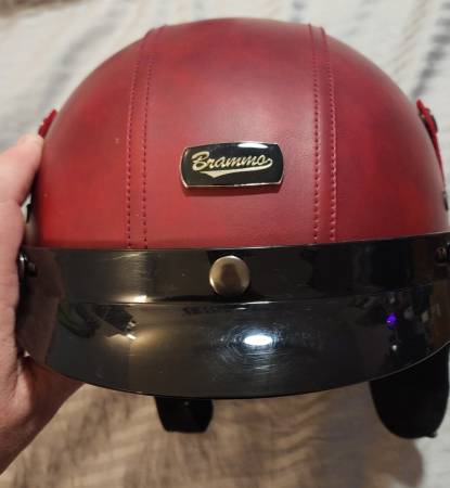 GERMAN STYLE MOTORCYCLE LEATHER HALF HELMET FOR ADULTS 1