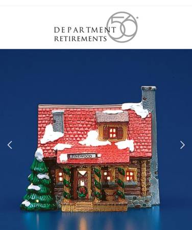 Brand New Retired Dept 56 Snow Village Pinewood Log Cabin BNIB Never Used 1