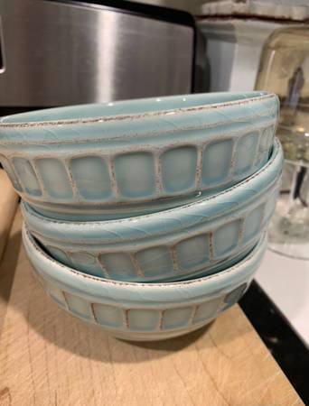 💚(3) Vintage Mint Green Cereal Bowls💚 1