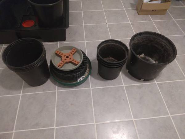 Planters, drip pans and risers 1