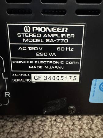Pioneer Amp and Tuner - $50 (san rafael)63471478779011122