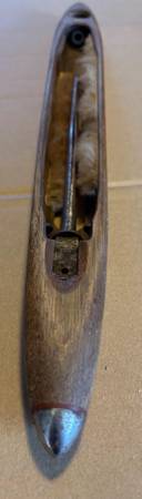 Primitive Weaving Tools - Antique 14" Wood Weaving Boat Shuttle 1