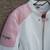 Women's sz L Leather Motorcycle Jacket- White Pink Flames 2 thumbnail