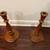 Vintage French MCM Two-Piece Turned Candlesticks! Solid Walnut! 4 thumbnail