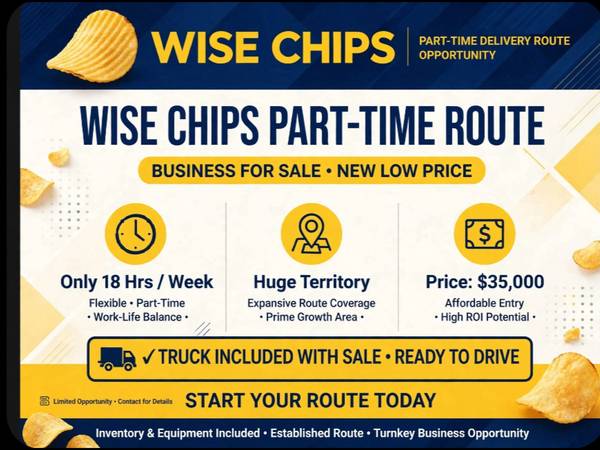 Wise Chips Part time Route 18hrs to 22hrs a week. 1