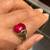 Solid Yellow Gold Ring (Size 7-8) with Beautiful Big Spinel Stone 5 thumbnail