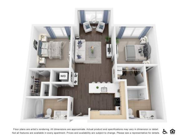 $2,673 / 2br - 1208ft2 - Terraza con Fuego Hundido, Sala de Recreación (Pearl)63831396962435123