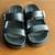 Stuart Weitzman Joni Slides 8.5 Black Leather Gold Buckle w/ Box 6 thumbnail