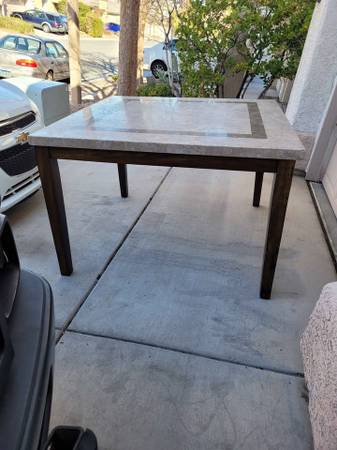 Square Engineered Marble Dining Table / Kitchen Table 1