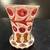 Vintage Bohemian Glass Vase White Cut To Red Cranberry Colored Hand Pa 3 thumbnail