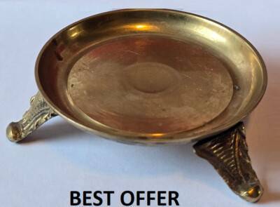Solid Brass Pedestal Dish, Candle Dish, Jewelry Dish, Trinkets 1