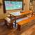 Solid dining table with benches 3 thumbnail