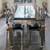 108” 12 chair black/gold tempered glass dining table 2 thumbnail