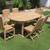Solid Teak Patio Set-6 Chairs + 95'' Table w/ Butteryfly Leaf 15 thumbnail