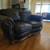 Leather serpentine loveseat carved wood trim 2 thumbnail