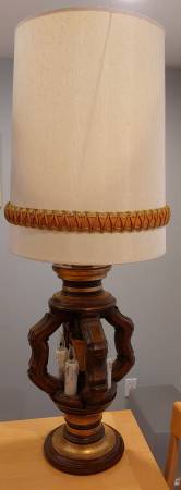 DON WARD Vintage seventies plaster table lamp,original shade 1
