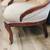 Antique Victorian carved upholstered chair with wheels 3 thumbnail