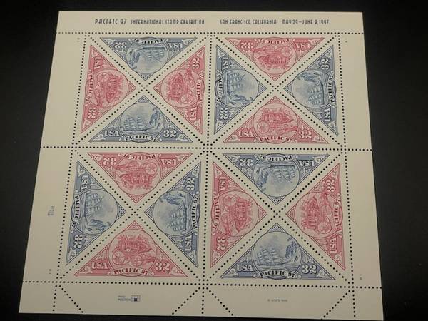 1997 Pacific Exhibition Stage And Ship Triangle US Postage Stamps 1