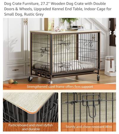 Increíble mueble para jaula de perro 27.2" L x 20.1" A x 23.6" H - $75 cada uno (Shavano Park)63372806389379124