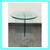 Vintage Post Modern Round Glass Side Table 2 thumbnail