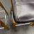 Four modern counter height swivel brown faux leather/walnut chairs 8 thumbnail