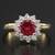 Vintage 14k Gold Ruby & Topaz Halo Ring - Sz. 5.75 - (OBO) 1 thumbnail