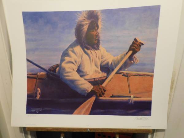 Kayak Man--Eskimo Hunter in Umiak- Machetanz Print 1