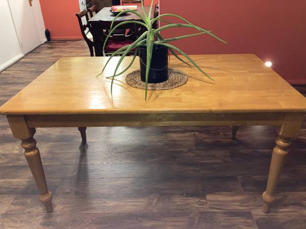 Solid Wood Farmhouse Dining Table – Seats 6 (Table Only, No Chairs) 1