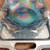 VTG Carnival Glass Dish Blue Iridescent Diamond Cut  And Ruffled 4 thumbnail