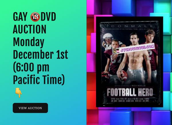 Adult gay dvd auction TODAY December 1st "100 different titles" 1