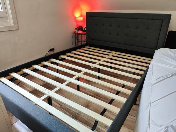 Queen bedframe (and/or mattress) 1