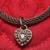 Vintage Brighton Braided Bracelet w/Crystal Heart Charm 1 thumbnail