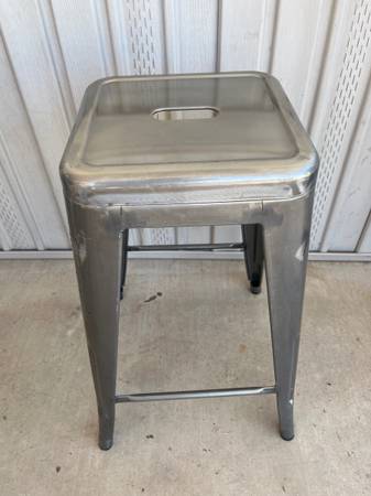 11 in. Distressed Black Metal Bar Stool 1