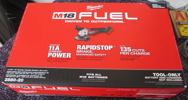 Milwaukee 2880-20 M18 FUEL Angle Grinder w/Paddle Switch - New 1