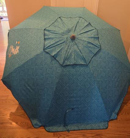 7ft Heavy Duty High Wind Beach Umbrella with Sand Anchor & Tilt Sun Shelter- new 1