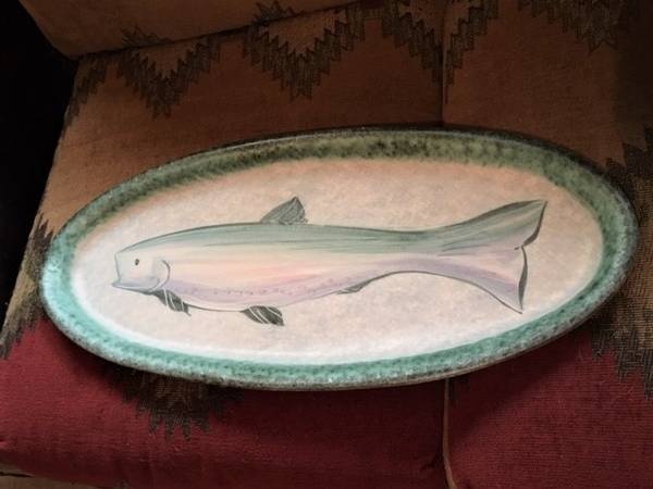 Large Potter Fish Platter Signed 1