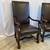 Pair of 2 Black Leather High Back Chairs Nailhead Design 4 thumbnail