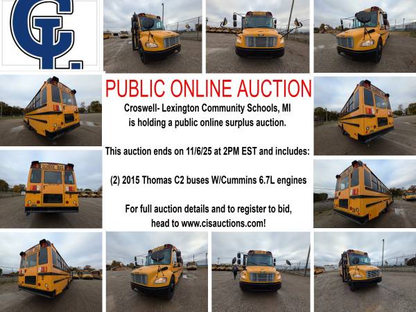 Public online surplus auction for Croswell-Lexington Community Schools 1