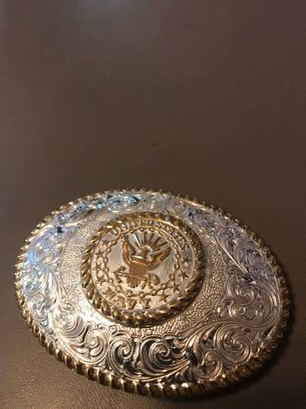 Silver Plated Navy Belt Buckle 1