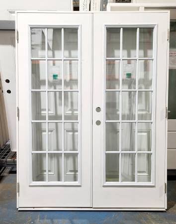 New 60" 15 Lite RH Outswing Fiberglass French Door 1
