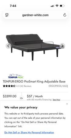 Tempur Pedic Ajustable base 2 XLs 1