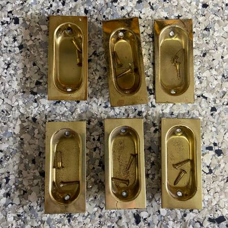 Brass closet door pull handle 1