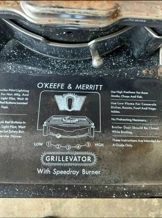 :
Early 1950s Vintage O'Keefe & Merritt Gas Four Burner Stove - $600 (Jackson)63470659021697122