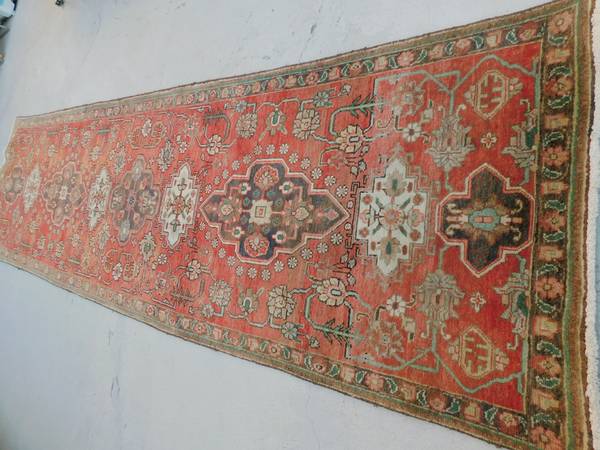 Clean 3.3 x 11.6 Hand knotted carpet 100% wool Persian runner rug 1