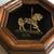 Gold carousel horse artwork, wire & etched metal in solid walnut frame 5 thumbnail