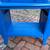 Bold Vintage Blue Side Table/Magazine Rack– Unique Statement Piece 5 thumbnail