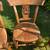 FOUR VINTAGE MATCHING WOOD CHAIRS WITH RUSH SEATS AND CARVED DEER 12 thumbnail
